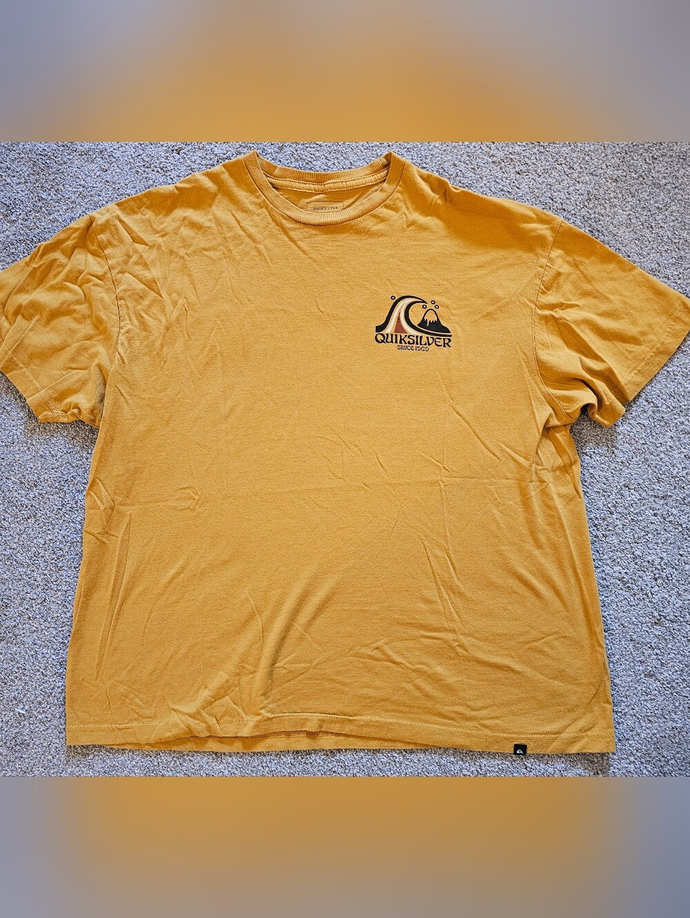 Quiksilver Men's Mustard Yellow Logo Short Sleeve Tee
